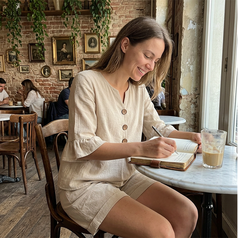 Traje Silvia Dos Piezas de Algodón Casual